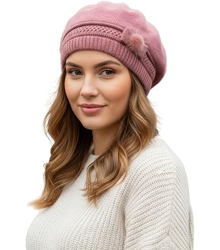 Alexvyan Beige Arrow Winter Woolen Cap Pashmina Cashmere Beanie